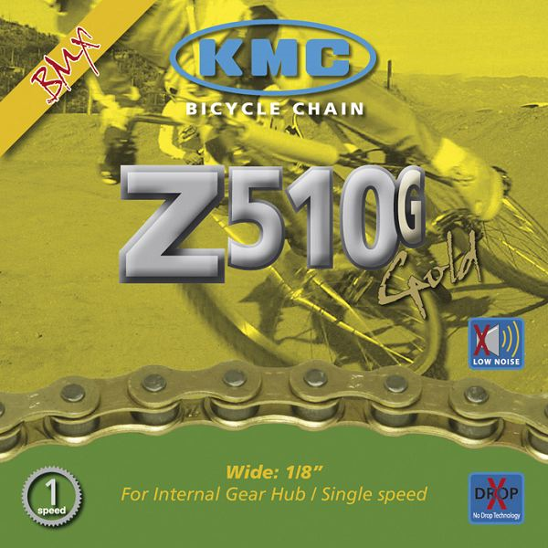 Cadena Bicicleta,Bici KMC Z510G 1v Bmx,Fixie,Bike Chain Oro/Gold